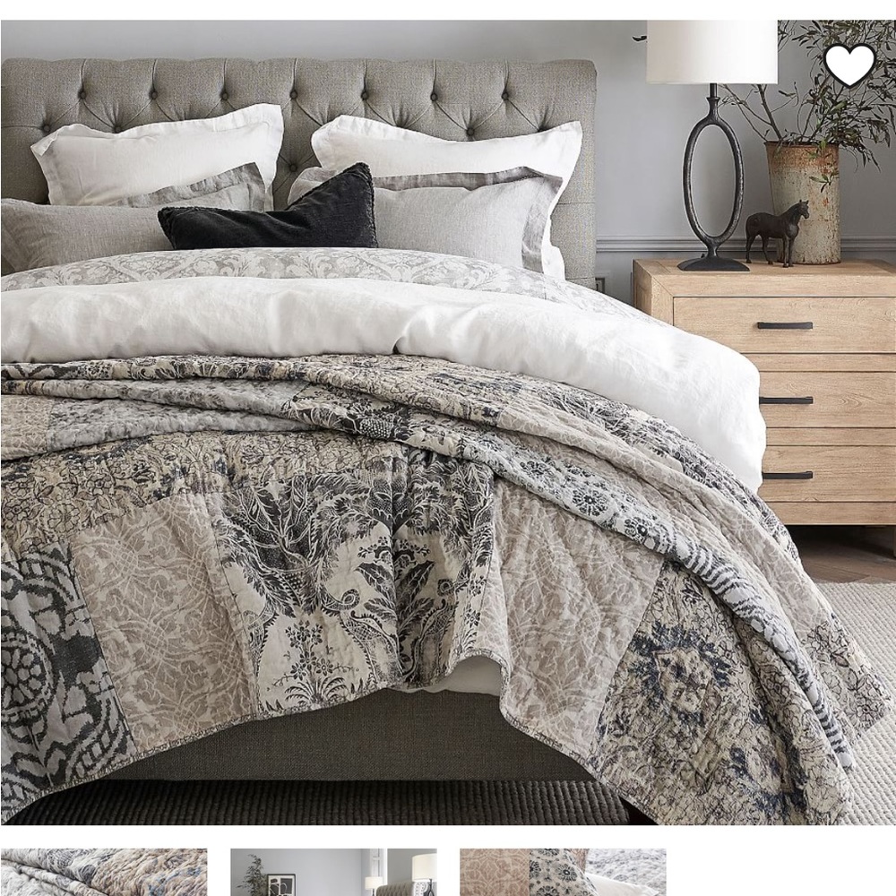 Pottery Barn Tessa Quilt King & 3 Euro Shams